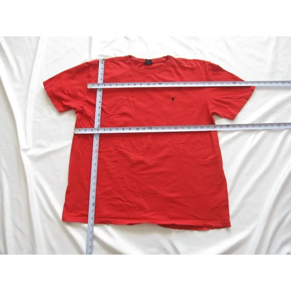 Y2K Vintage Polo Ralph Lauren T-Shirt Men Minimalist Preppy Red Sz L (MT957)